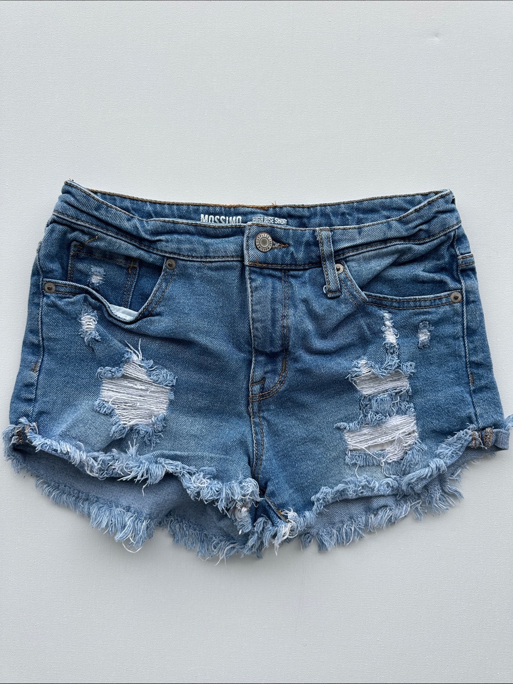 Mossimo Supply Co. Distressed Light Blue Denim Cutoff Shorts
